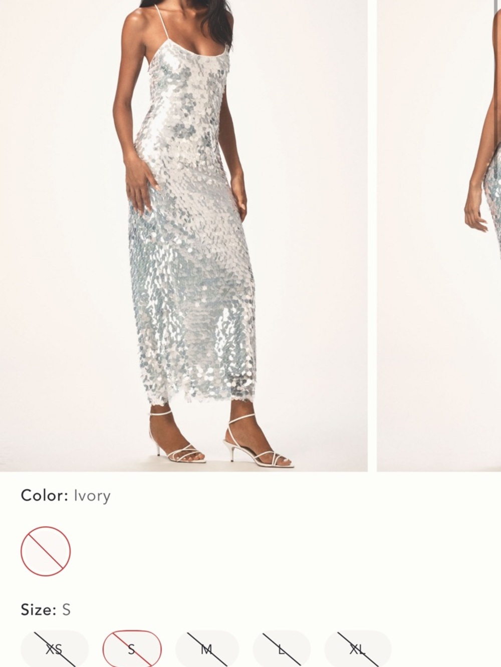 Anthropologie Mare Mare Sleeveless Pailette Sequin Column Midi Dress